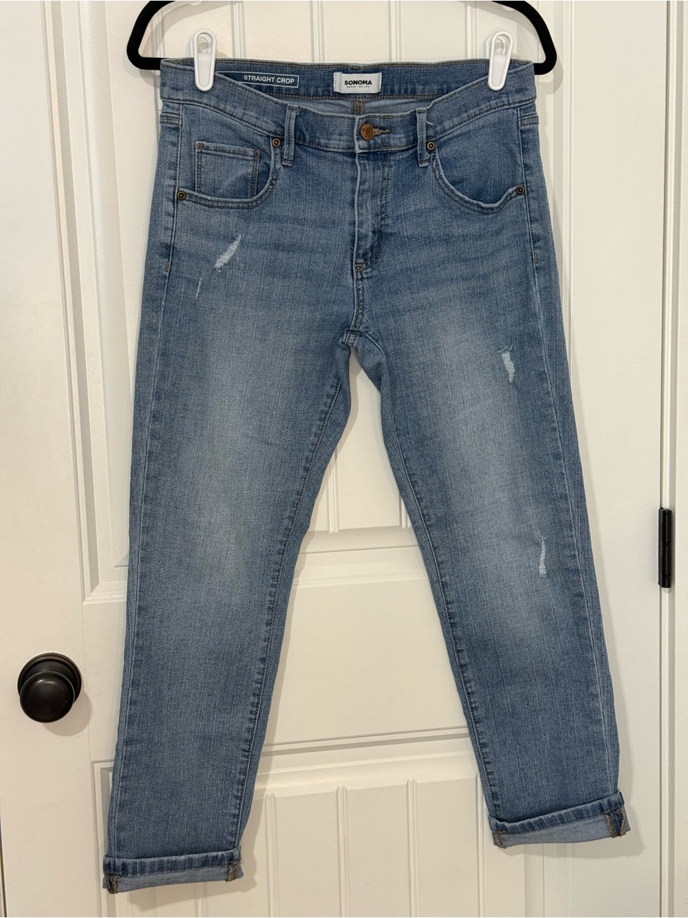 Sonoma Light Blue Straight Cropped Low Rise Women's Denim Jeans